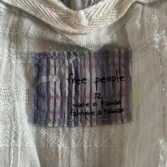 Free People Plaid Sparkle Gauze Tunic in Sky ALT ASO Gabriella Montez - Picture 7 of 11